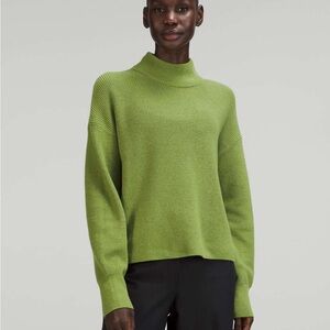 Lululemon Merino Wool-Blend Ribbed Turtleneck Sweater in Green Foliage